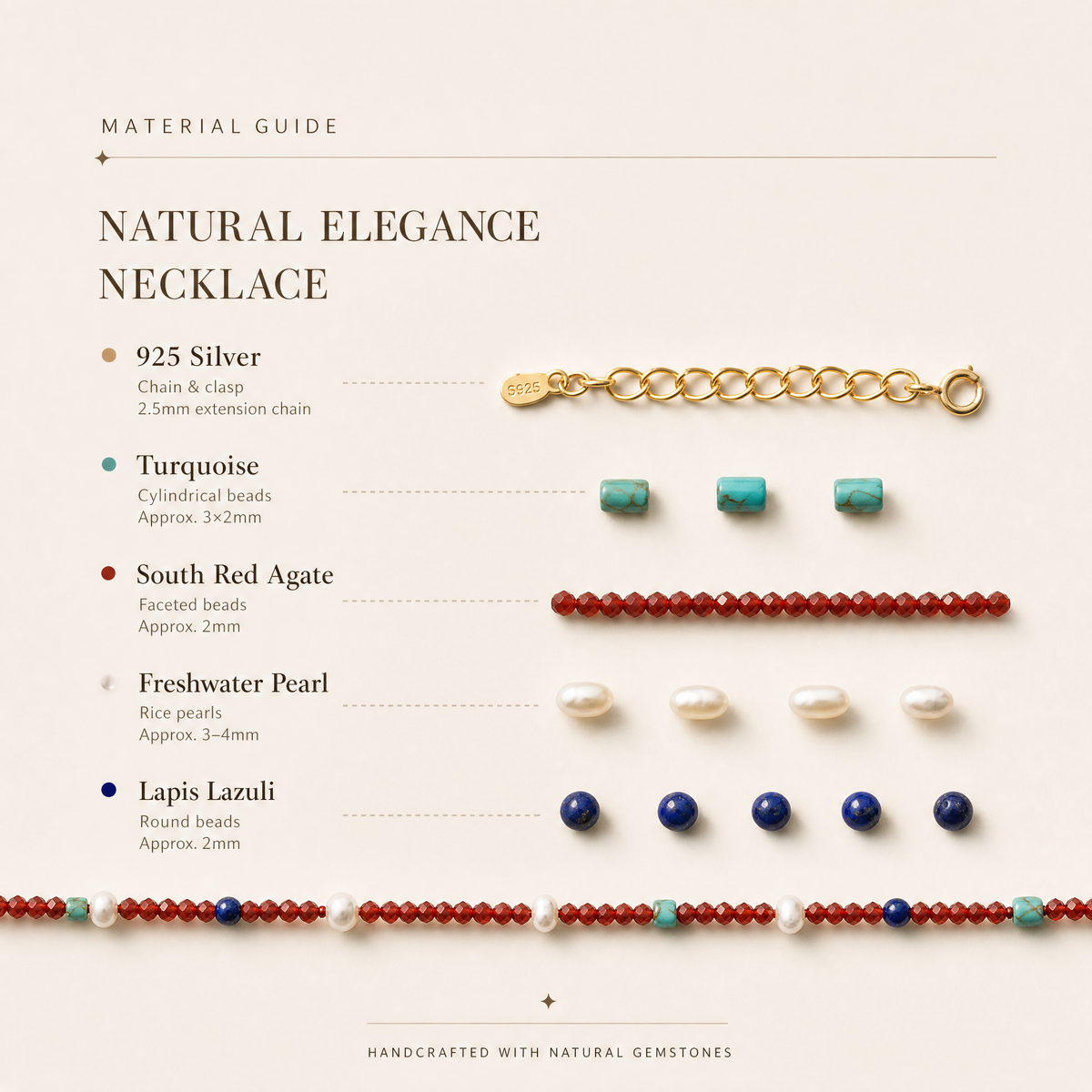 South Red Agate Layered Necklace Set