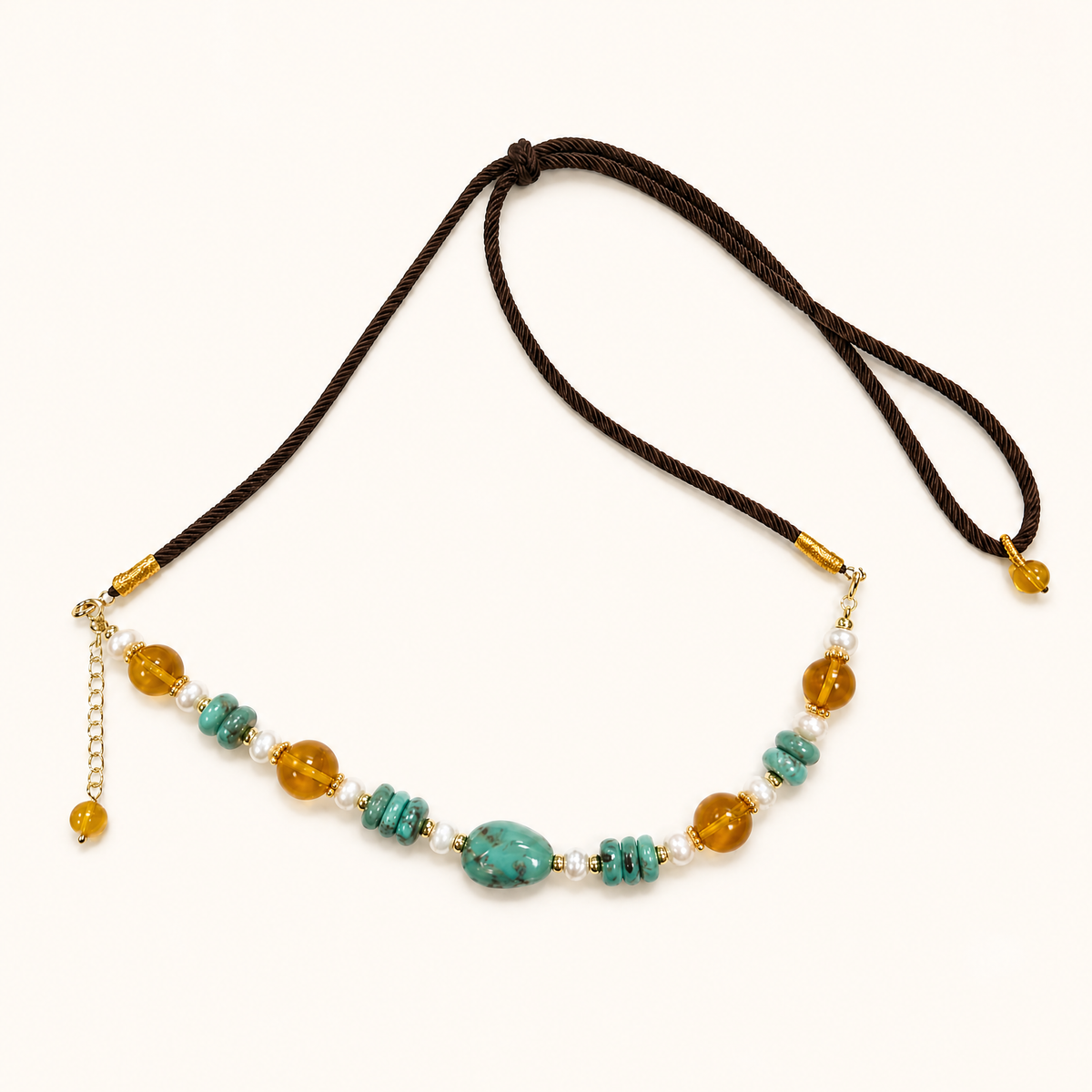 Turquoise & Amber 2-in-1 Necklace & Bracelet