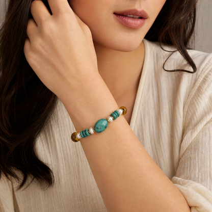 Turquoise & Amber 2-in-1 Necklace & Bracelet