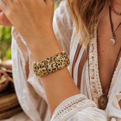 Amber Mosaic Jewelry Set | Necklace, Bracelet & Earrings